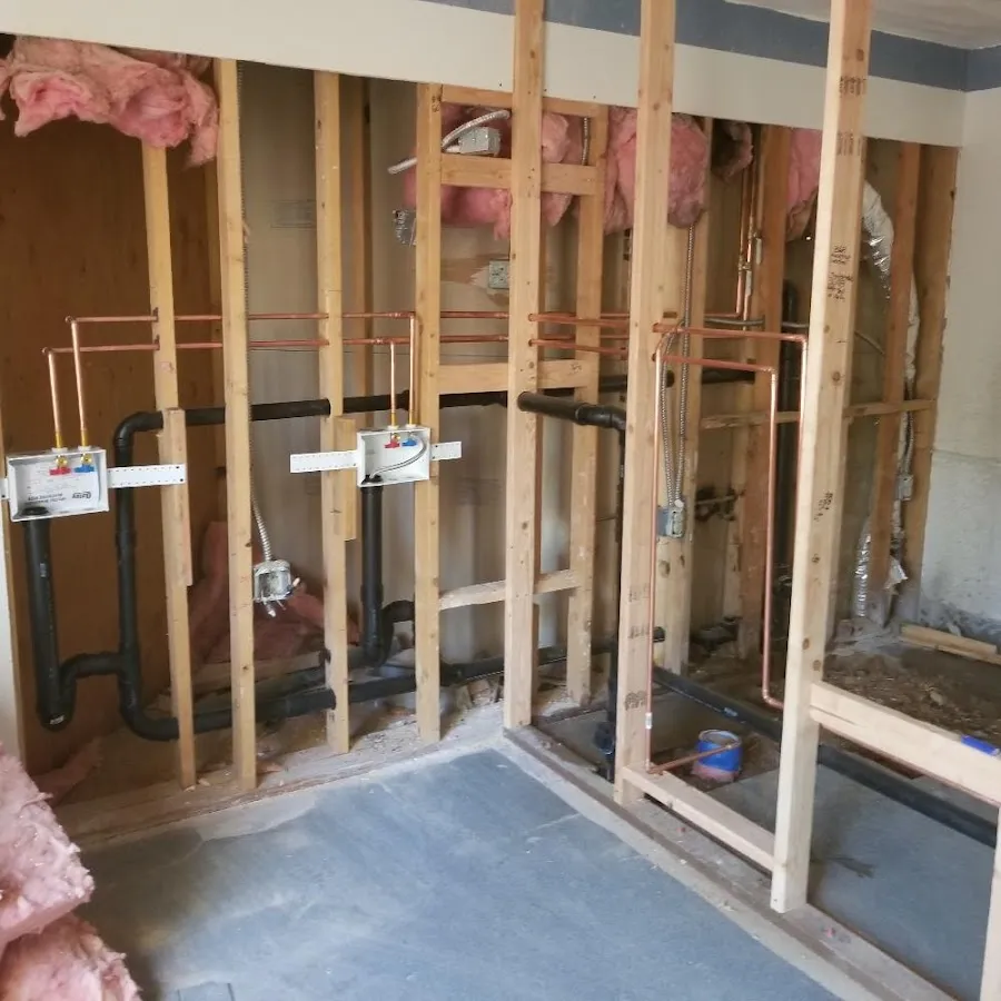 Copper pipe rough-in and plumbing installation in Ashland
